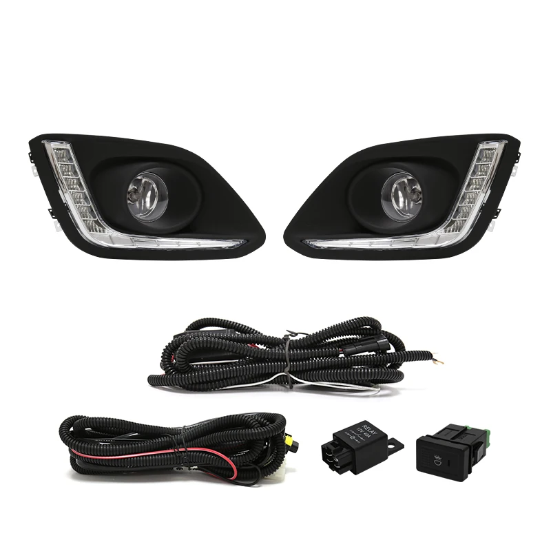 Car Daytime Running Light Fit For Suzuki Swift 2014 2015 2016 DRL Bumper Driving Lamp With Wires Harness Switch Waterproof Parts