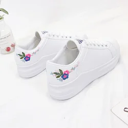 Zapatos casuales cómodos para mujeres, zapatos deportivos transpirables con cordón y flores, zapatos casuales usar-verano,