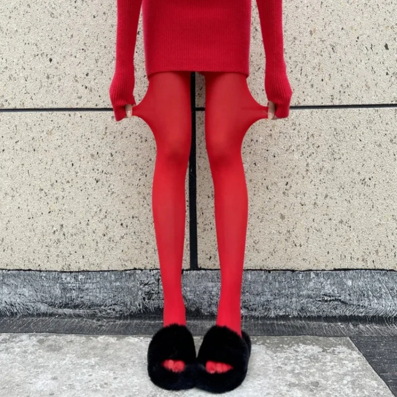 大きな赤いドラゴンのストッキング,ベルベットパンスト,旧正月,春と秋,ボトムス,結婚式,花嫁