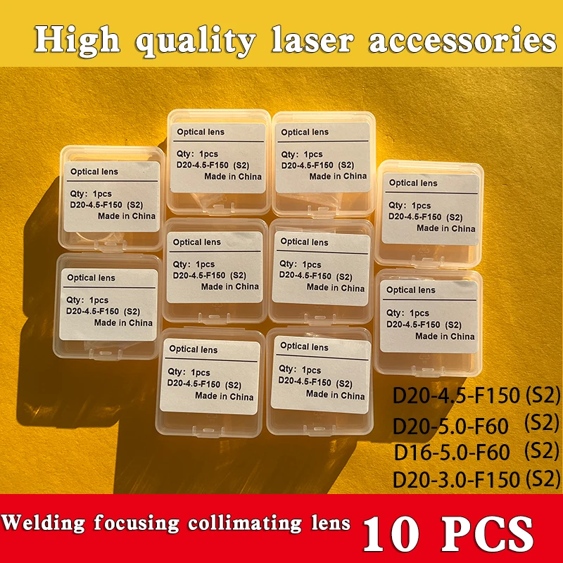 10 Stück Laser-Handschweißreinigungs-Kollimator-Fokuslinse D16/20 D20*4.5-F150 für CQWY WSX QiLin Sup Schweißpistole S2 S2 Material – Detail 3