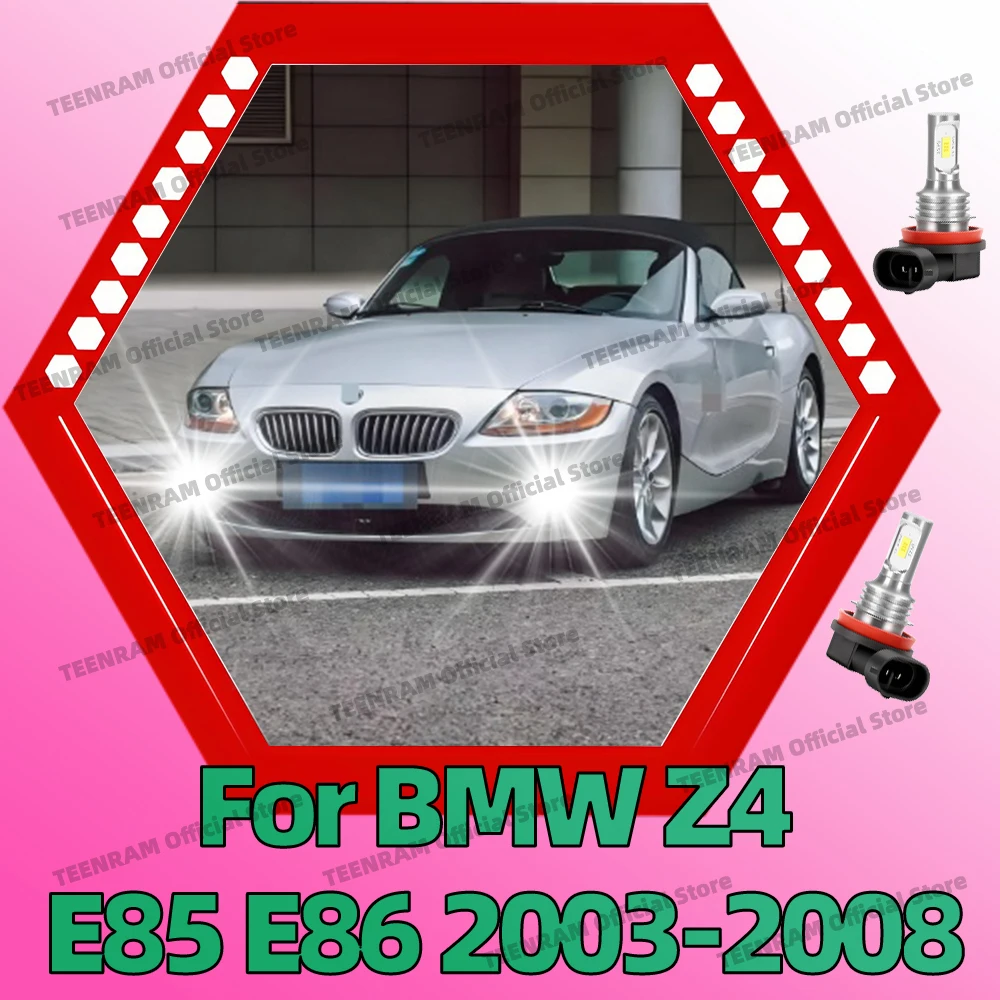 2Pcs 6000K LED Fog Lamp Bulbs For BMW Z4 E85 E86 2003 2004 2005 2006 2007 2008 Car Front Fog Light High Bright White 12V