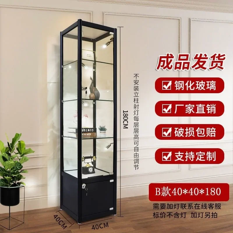 Figure Cabinet Display  Transparent Glass  Household Gifts Cosmetics Model Showcase Gundam Ornament Cabinet
