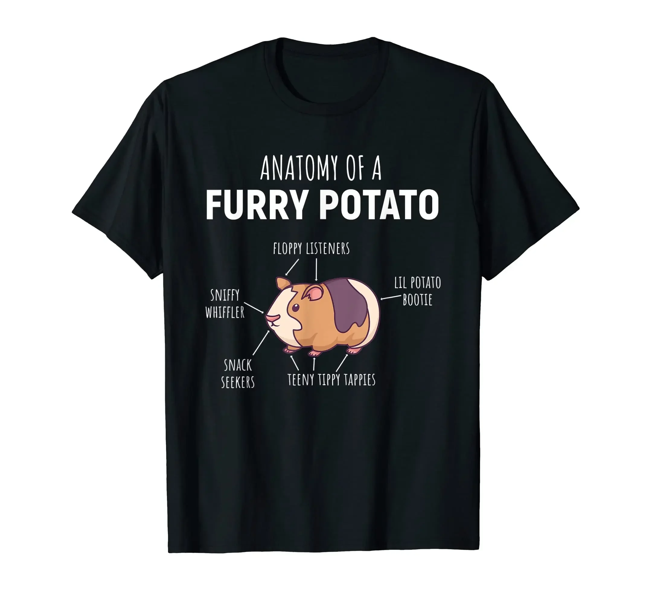 

100% Cotton Anatomy Of A Furry Potato Guinea Pig Lover Gift T-Shirt MEN WOMEN UNISEX T Shirts Size S-6XL