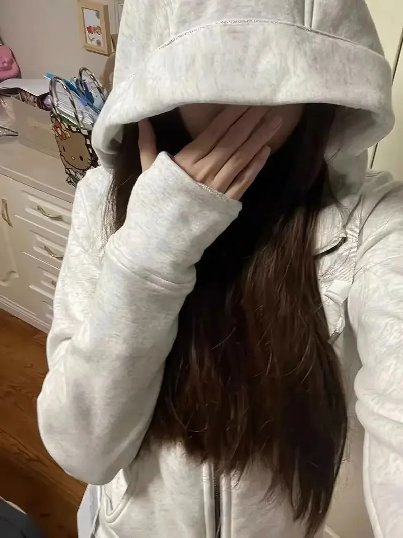 Y2k moda cor sólida lã camisola jaqueta 2024 novo fino ajuste roupas esportivas estilo coreano roupas populares harajuku manga comprida pul