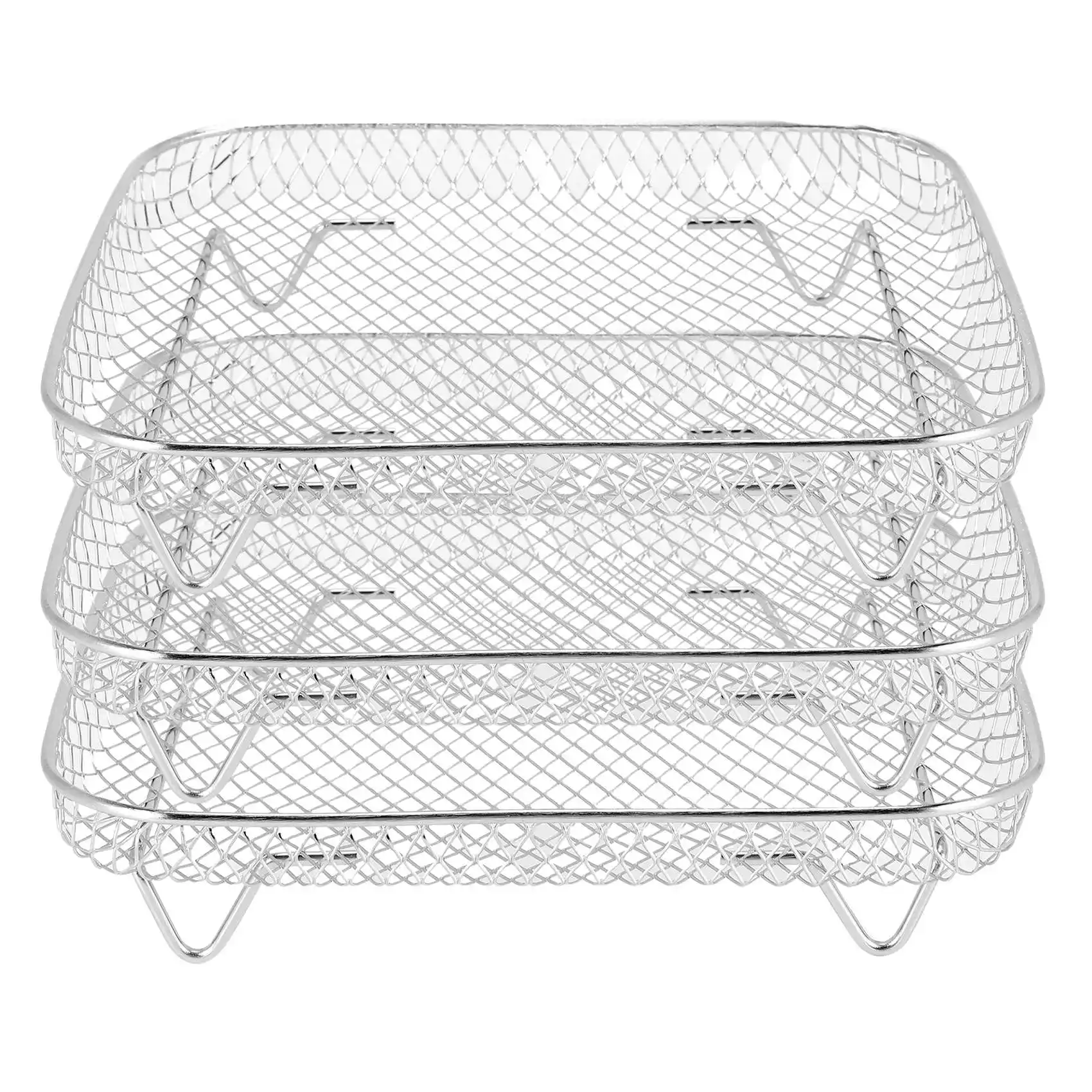 8 Inch Air Fryer Rack for Instant Vortex Air Fryer,Philips,COSORI Air Fryer,Square Three Stackable Dehydrator Racks