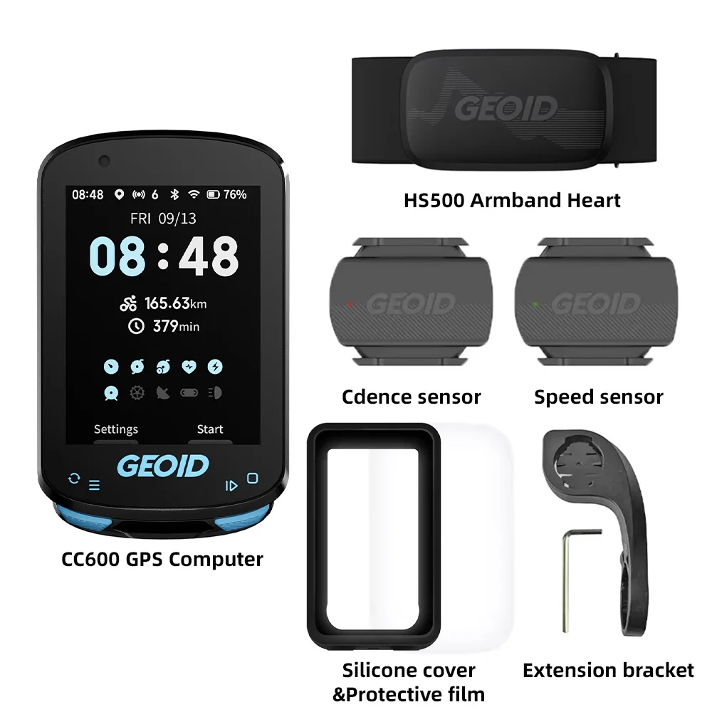 GEOID CC600 Kleurenscherm Fietscomputer Slimme navigatie GPS Draadloze fietssnelheidsmeter WIFI ANT+ 11 talen Fietsen Kilometerteller