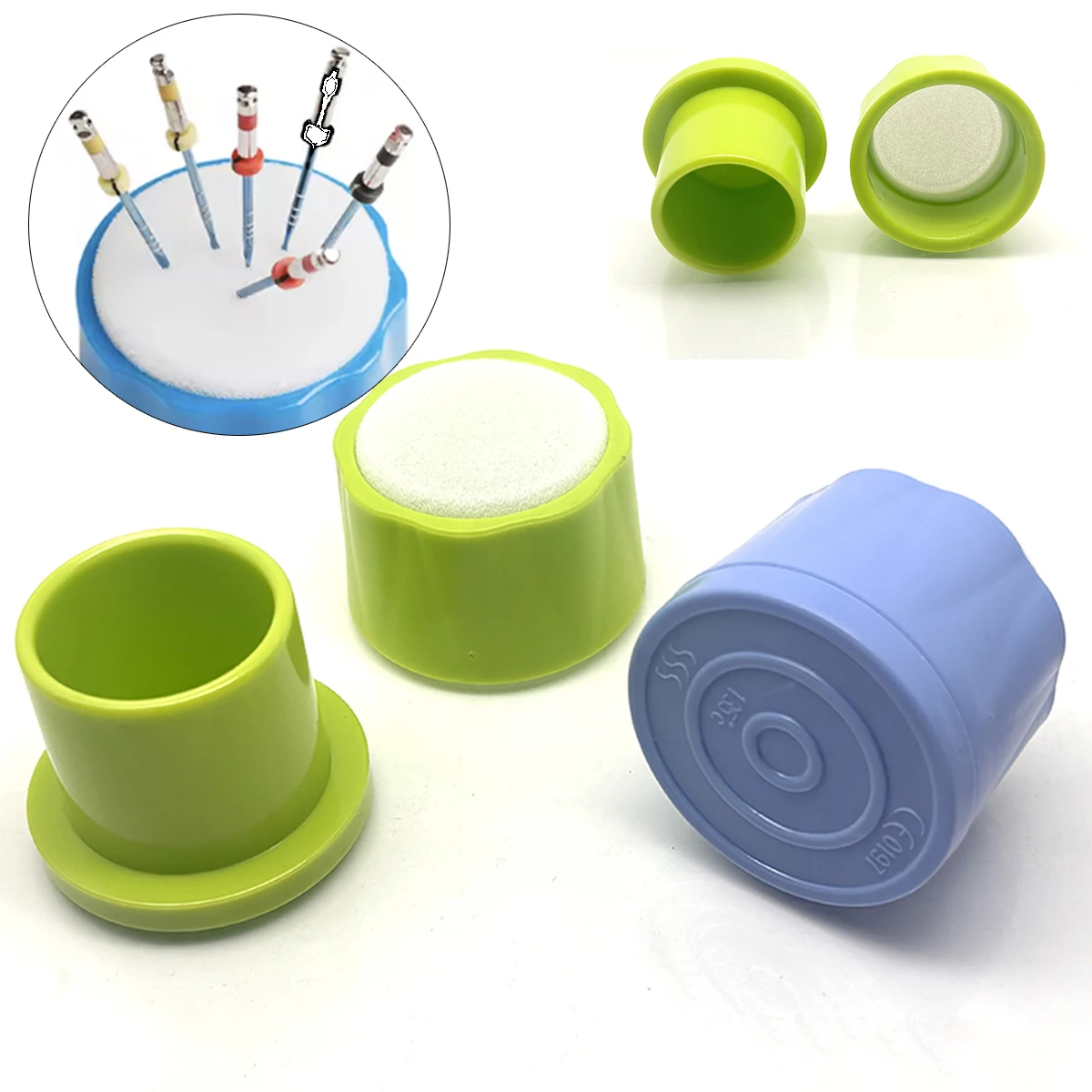 

Стоматолог, эндодонтический держатель файлов корневых каналов, пенопластовый чистящий блок, эндодонтическая дрель, коробка для мытья с губкой