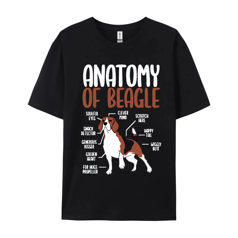 Anatomy Of Beagle T-shirt Vintage Retro Biology Print T-shirt Soft Cotton Top Tees Streetwear High Quatity