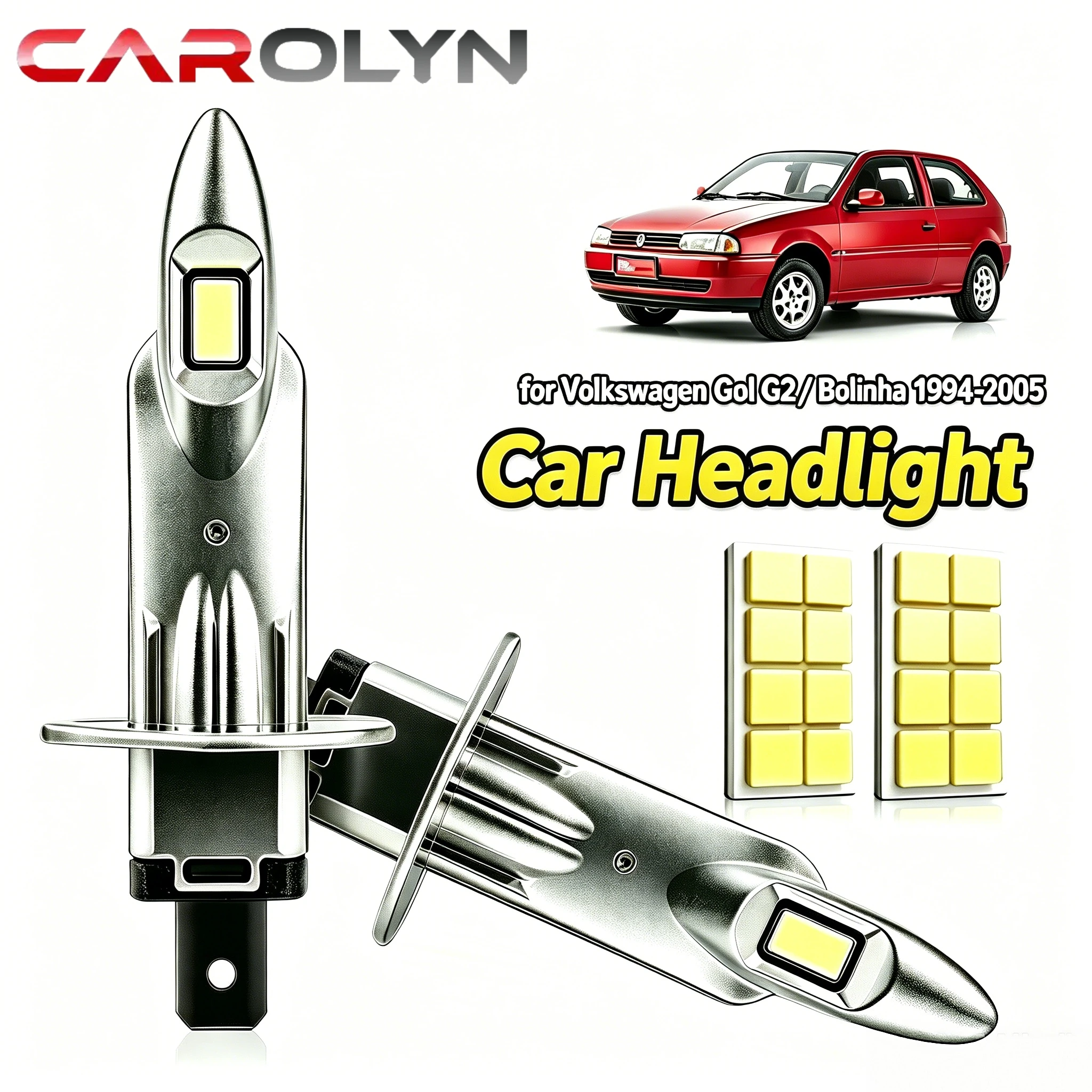 Bombillas LED H1 para Faros Delanteros de Coche Volkswagen Gol G2 1994-2005 1998 2000 2002, Plug and Play, Luz Delantera LED Modificada para Auto, 6000K, 2 Piezas