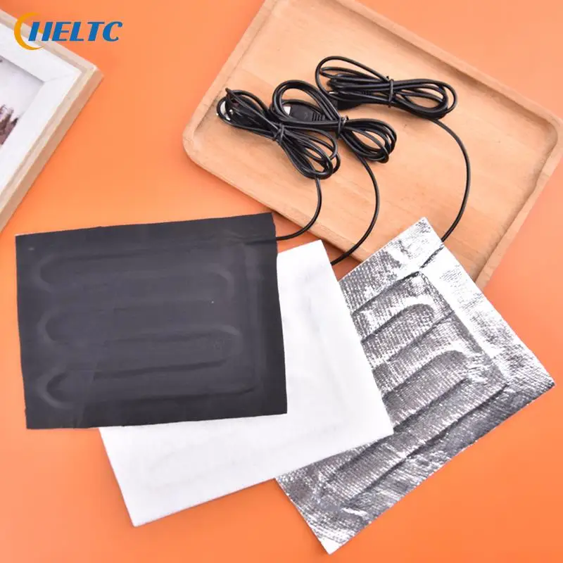 1PCS USB Heater Electric Heating Pad Thermal Clothes Pad Heater Outdoor Mobile Heated DC Adapter Heating Pads Heat Mat 5v
