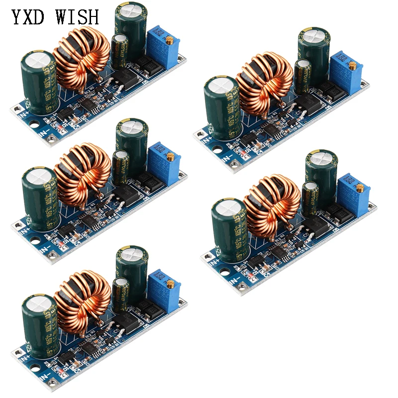5PCS CV Adjustable 3A 30W DC 5.5-30V to DC 0.5-30V Step Up Down Buck Boost Converter Power Supply Module Voltage Regulator