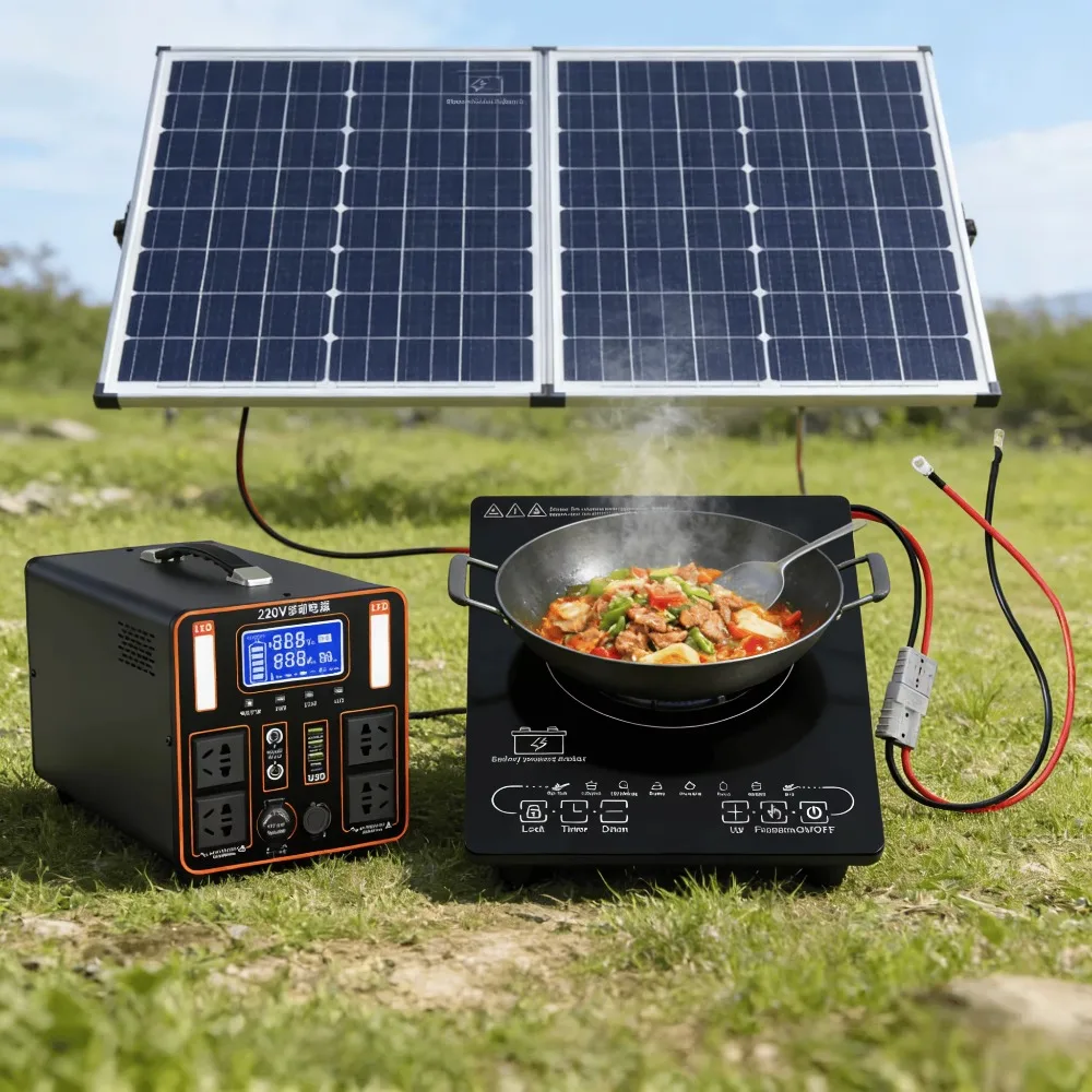 24V/48V Solar DC Induction Cooker - Multi-function Burner for Household and Outdoor Use Without Battery