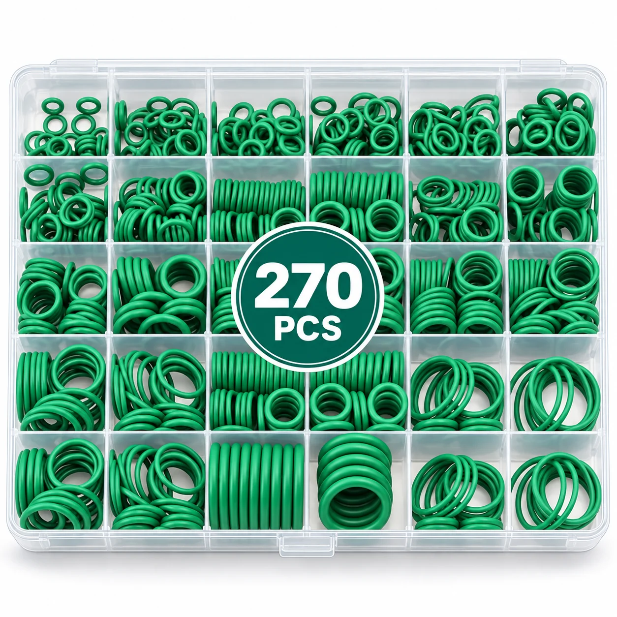 270PCS Green Seals, Repair O-Rings,Bagged/boxed, Nitrile Rubber Gaskets, High-Pressure and High-Temperature Resistant Gaskets