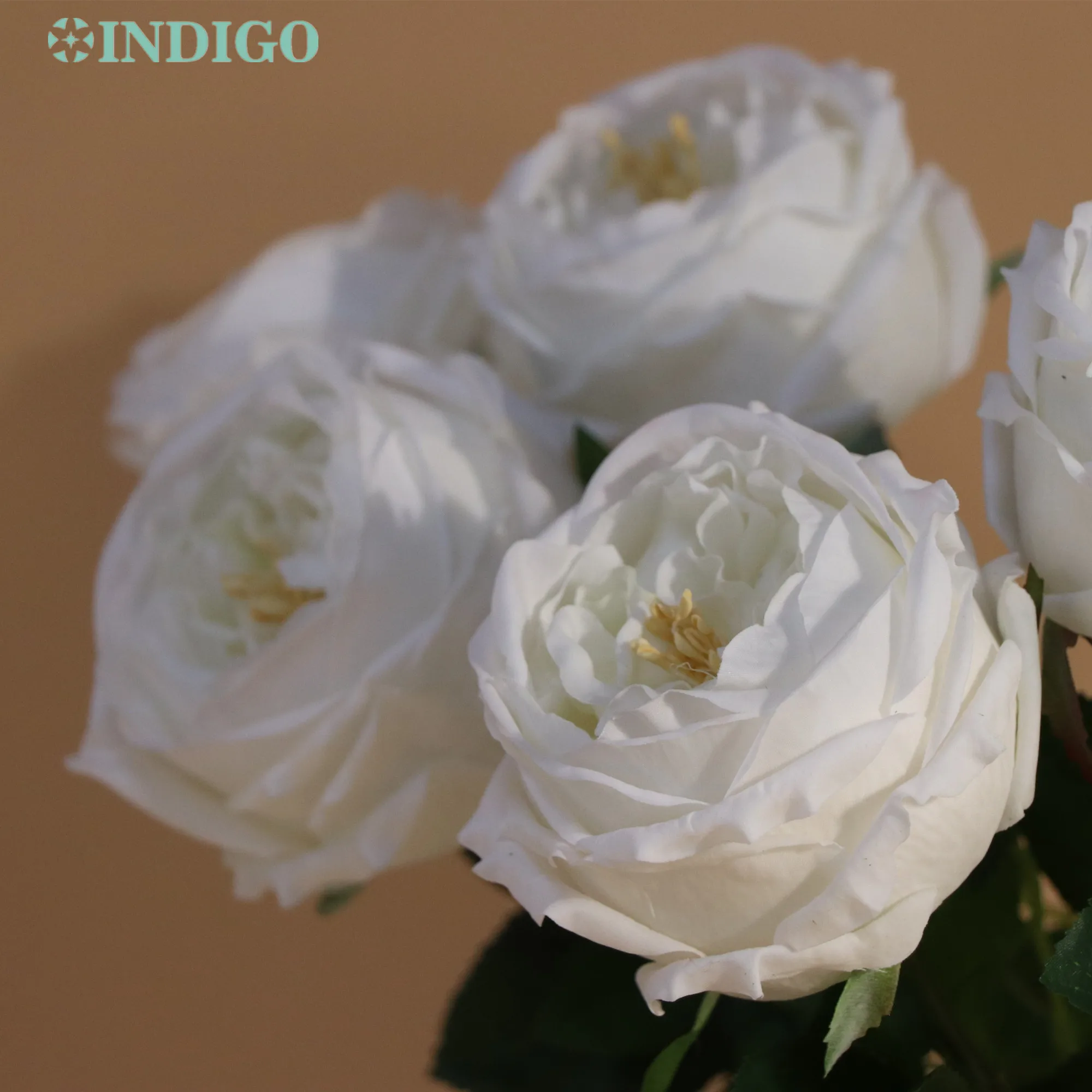 

Austin White Rose Artificial Flower, Latex Coating, Real Touch, Feel Like, Wet Petals, 45cm Peony, Wedding Party Event, INDIGO