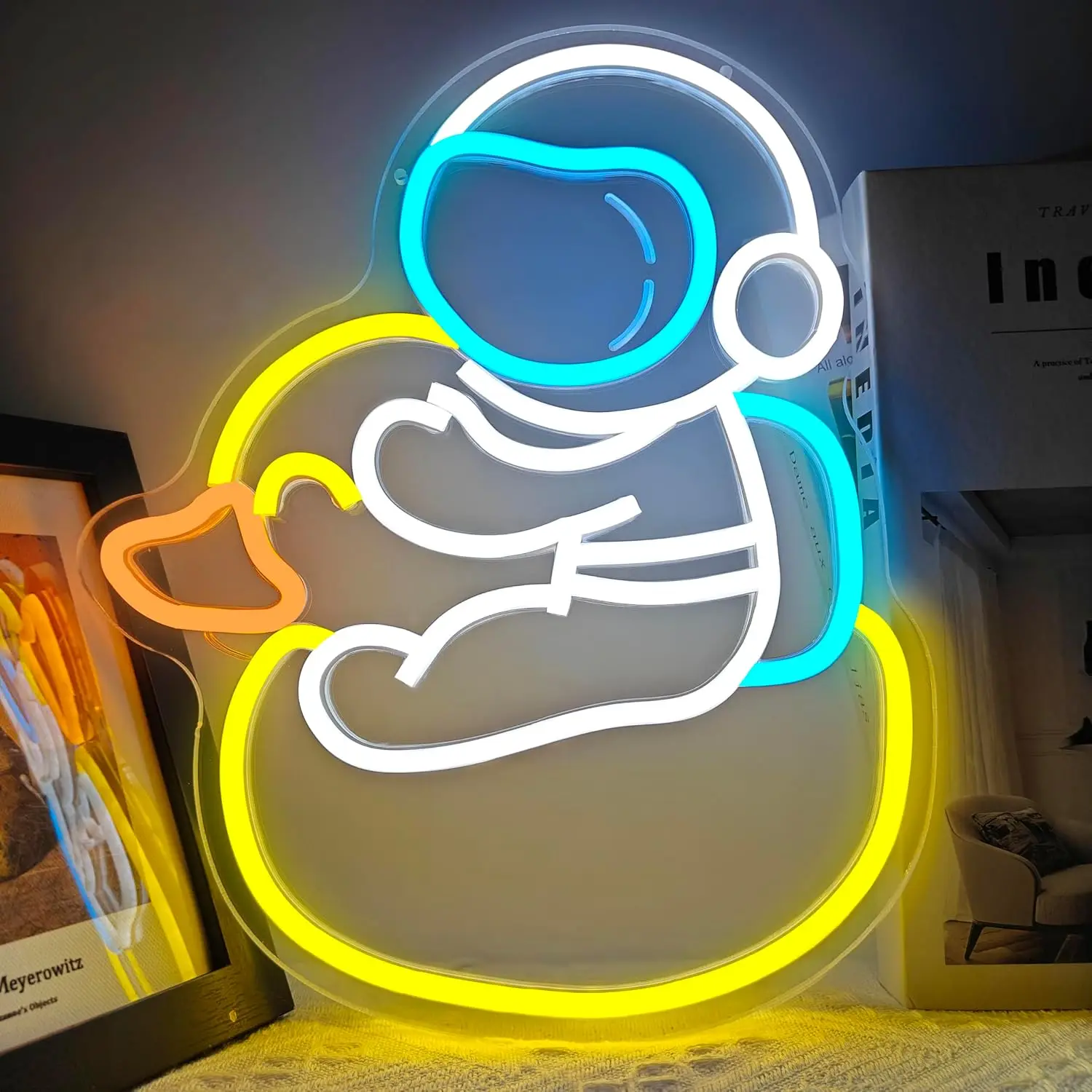 Cute Astronaut LED Neon Sign USB Neon Light for Kids Room Bedroom Space Themed Room Nursery Wall Decor Birthday Gift Night Lamp