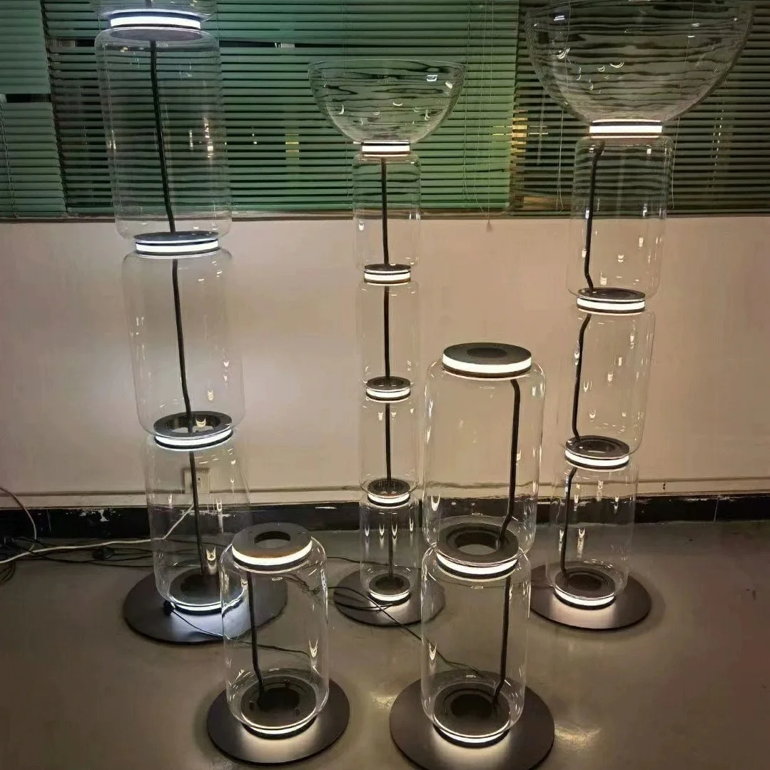 Designer, arte, soggiorno, camera da letto, luce trasparente, vetro, verticale, lampada da terra