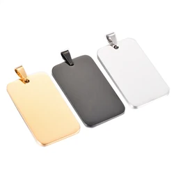 5Pcs Wholesale 3 Colors Military Tag Men Jewelry Stainless Steel Necklace Pendant High Polished Necklace