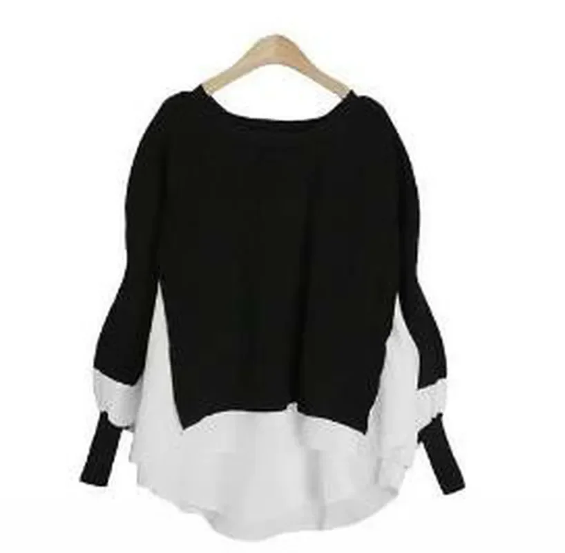 2021 Autumn and Winter New Fashion Sweater Women Pullover Long Sleeve Lantern Sleeve Round Neck Wild Loose Sweater