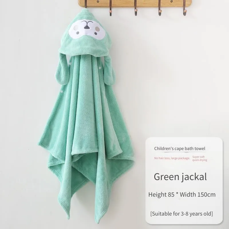 Asciugamano per bambini Mantello Morbido e assorbente in cashmere Asciugamano per bambini Accappatoio Indossabile con cappello Accappatoio in cartone animato Modello animale in cashmere