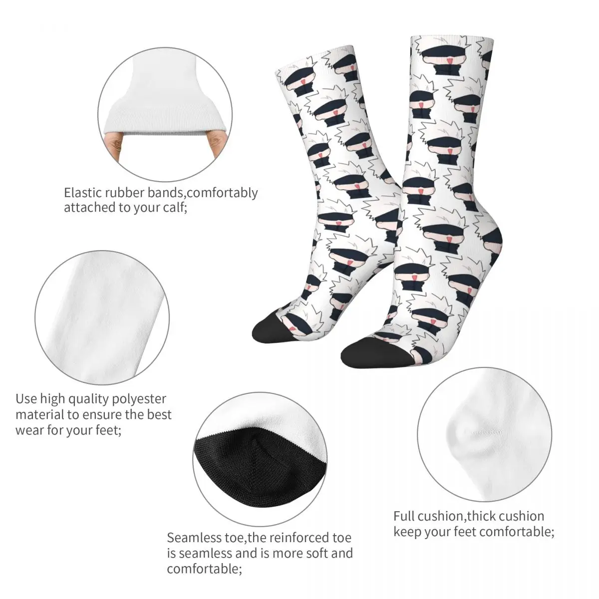 Gojo Satoru Jujutsu Kaisen Men Women Socks Outdoor Novelty Spring Summer Autumn Winter Stockings Gift