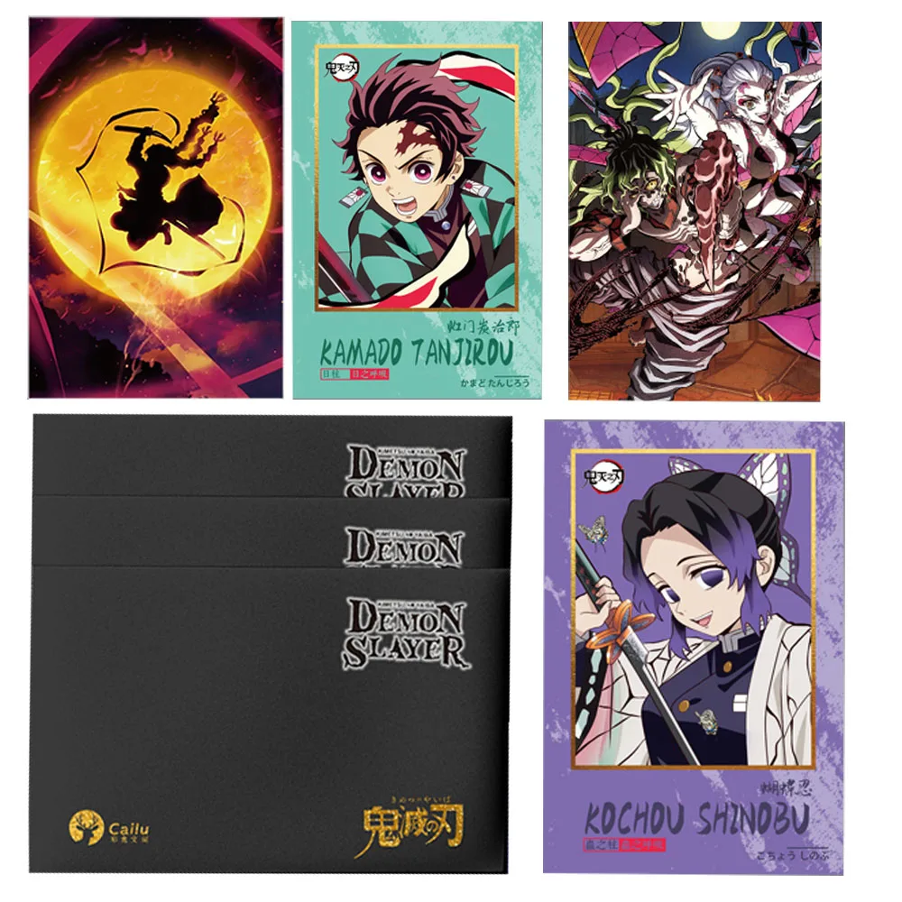 New Demon Slayer Kimetsu No Yaiba Colored Paper Hobby Collection Card CCG Rare Card Birthday Gifts Kids Toy Card Board