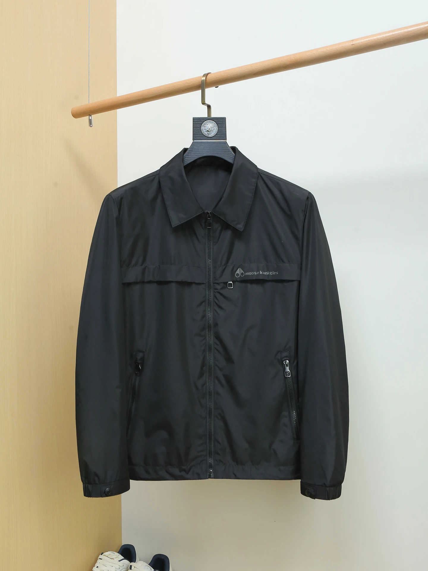 

Ele Men's irt Collar Jaet Thin Breathable Polyester Long Sve Zipper Closure Simple Sli Spring Autumn Outerwear