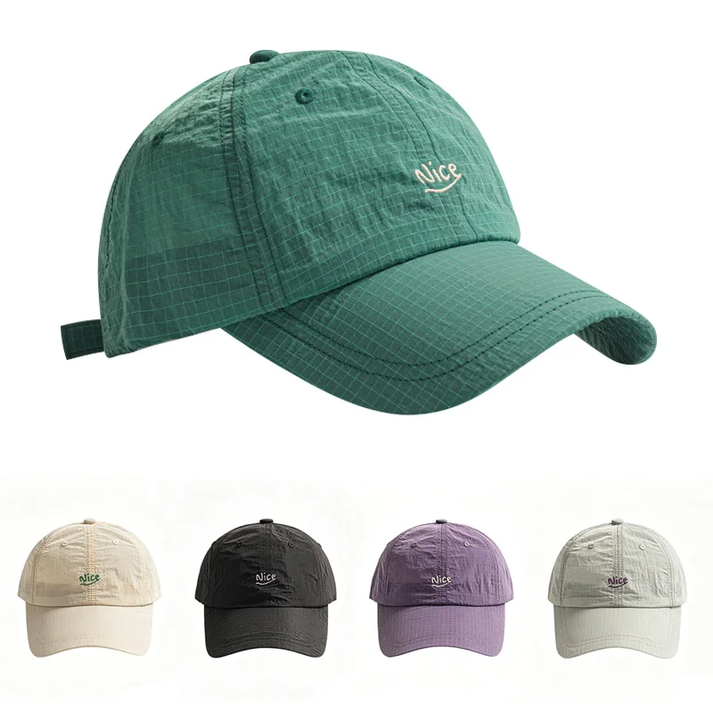 Leichte, schnell trocknende Baseballkappe mit Buchstabenstickerei, Sonnenhut, Sommer-Sonnenschutz, atmungsaktiver Sonnenhut, Outdoor-Radsport-Sportkappe