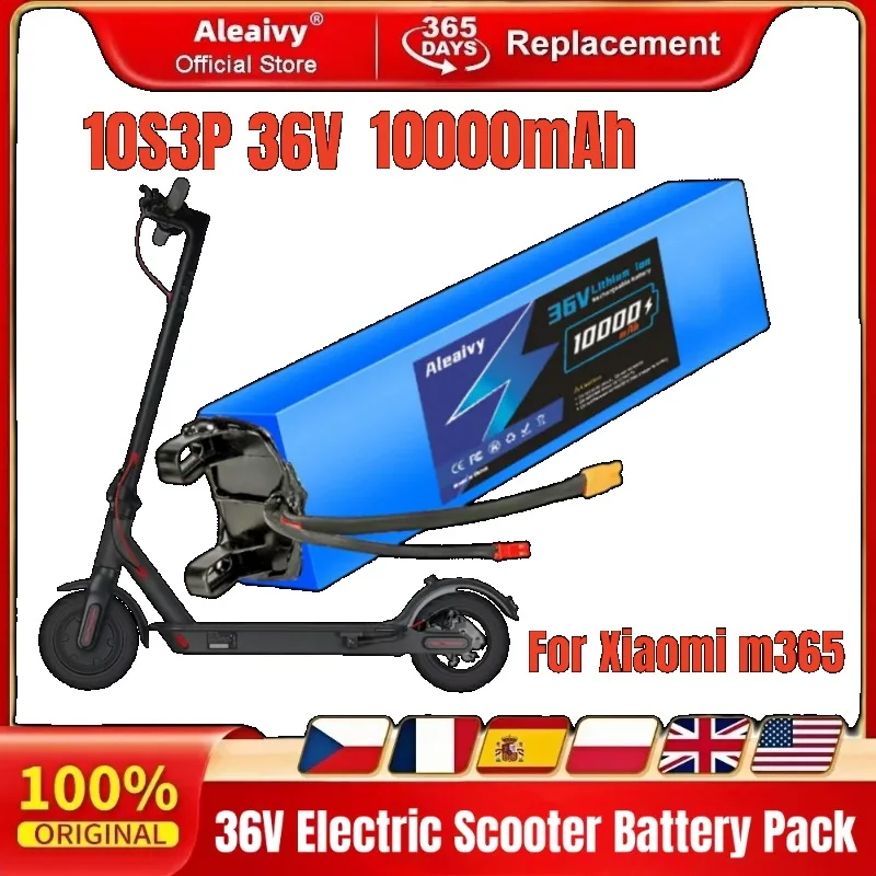 

36V Battery 10Ah 18650 lithium battery pack 10S3P 10000mAh 500W Same port 42V Electric S-cooter M365 E-BK Power Battery with BMS