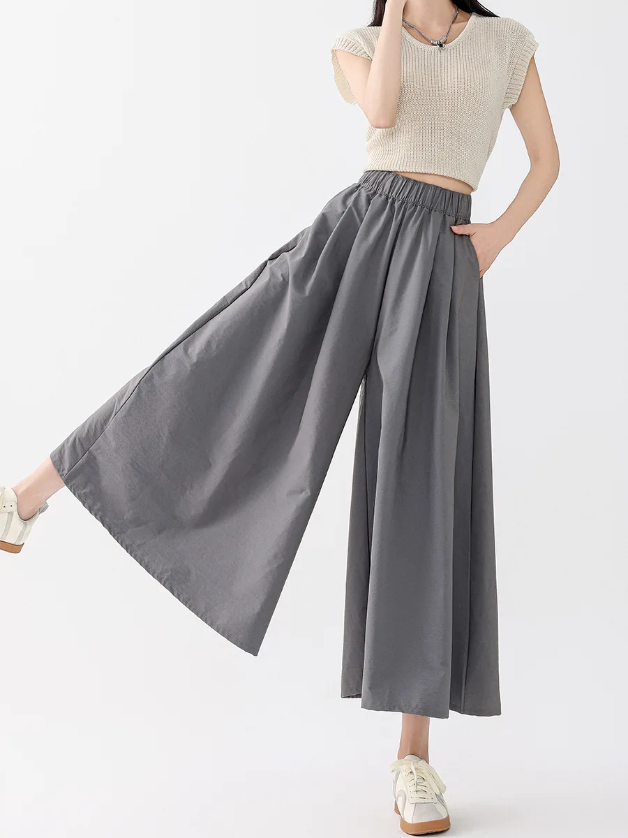 

Широкие брюки Коричневые женские осенние вязаные нежные жаккардовые фланелевые брюки в клетку в английском стиле Altgoth в клетку