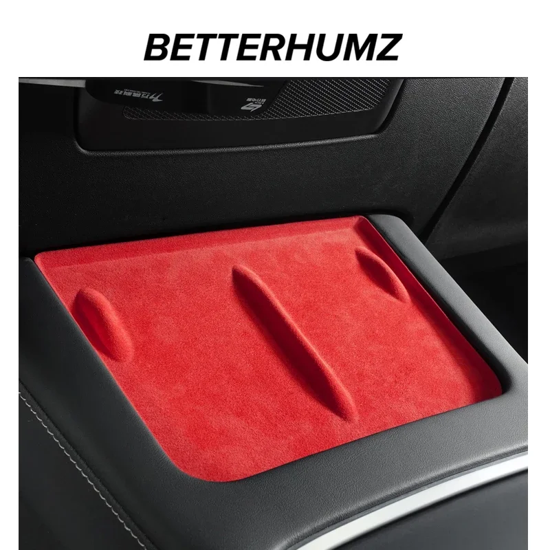 Betterhumz For Tesla Wireless Charging Pad Alcantara Cover Model 3 2023 2022 Model Y Non-Slip Phone Charge Mat Car Accessories