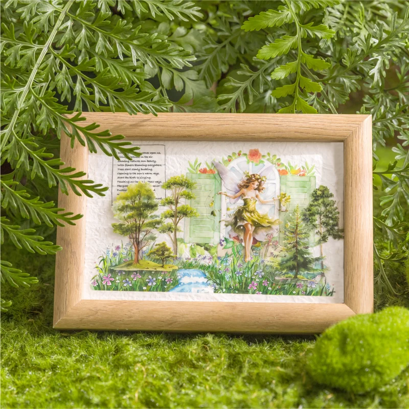 Card Lover 40 Pcs [Tree Nature Series] Light Retro Green Plant Hand Tent DIY PET Sticker Paper Scrapbooking Material Kit