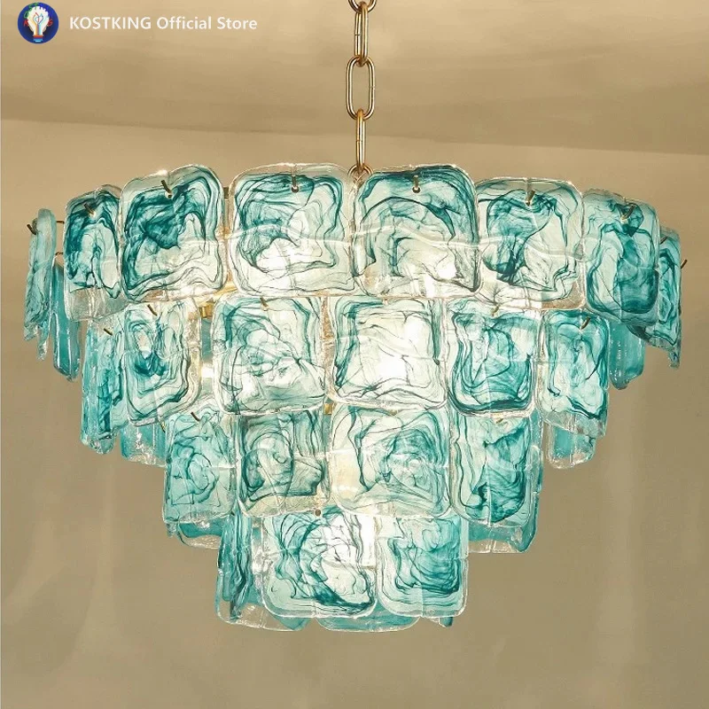 

Luxury Murano Glass Chandelier Light Ceiling Hanging Lamps Modern Chandeliers for Living Room Dining Table Light Lustr