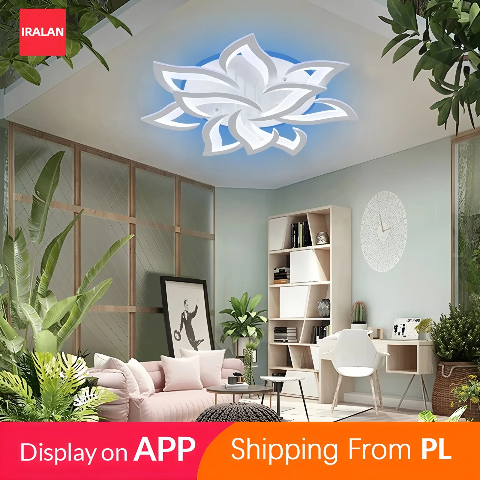 Plafoniera a LED Lampada da soffitto intelligente minimalista con retroilluminazione colorata remota Soggiorno Lampadario da soffitto per camera da letto per bambini