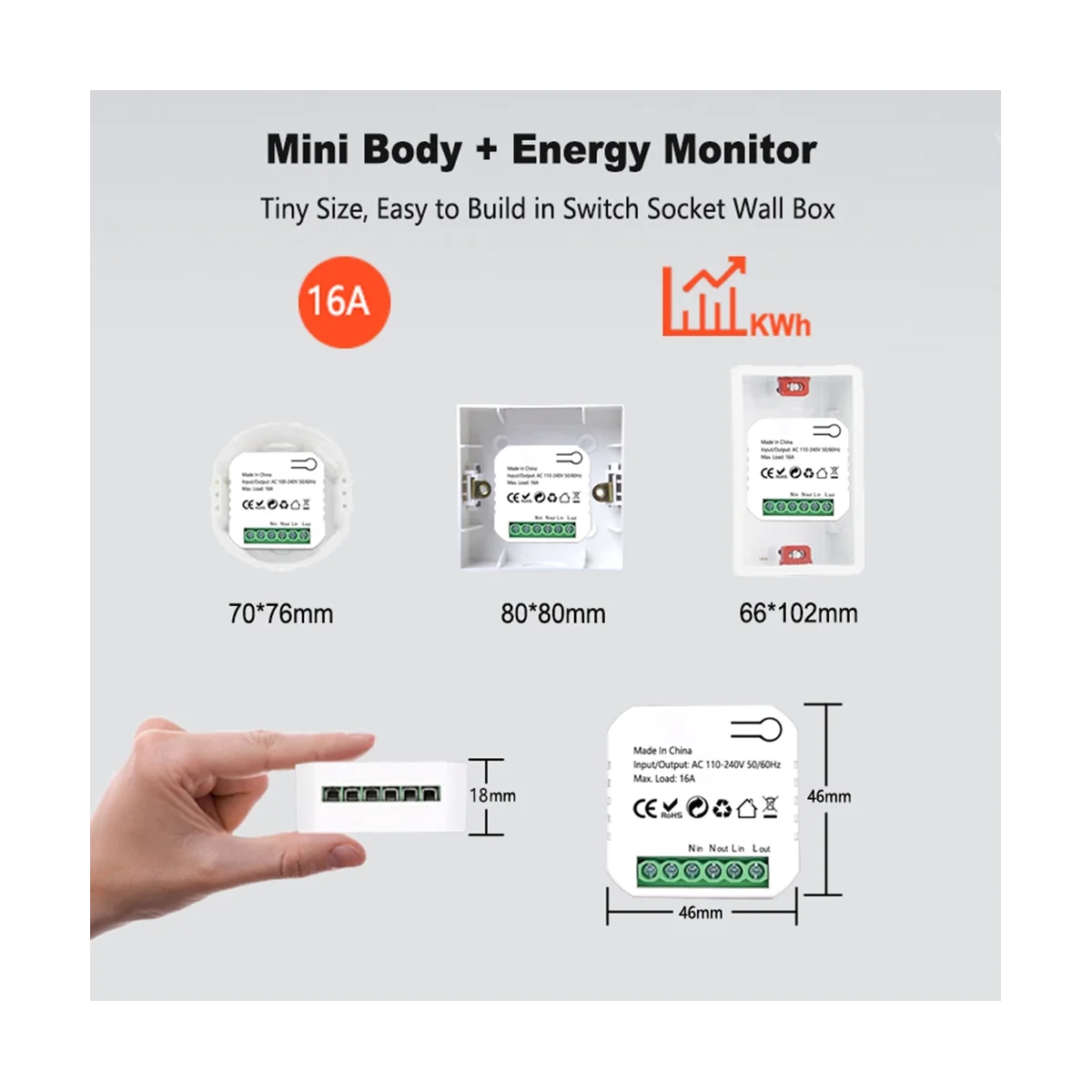 Tuya Smart Life ZigBee Switch Electricity Energy Monitor KWh Din Rail 16A Timer Socket Mini Module Works with for Alexa