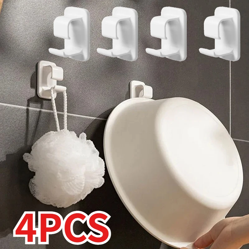 4Pcs Wall-Hung Washbasin Hook Multifunction Kitchen Bathroom Rack Basin Storage Rack Washbasin Holder Hook Bathroom Hooks