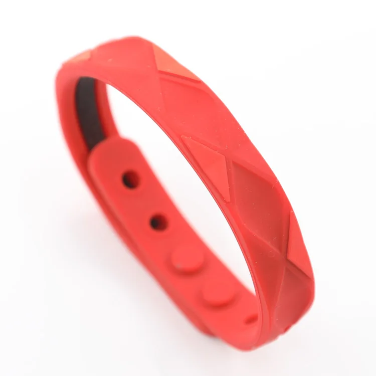 Pulsera de silicona tridimensional ajustable con iones negativos, antiestática y antiagua, producto de seguridad sólido simple