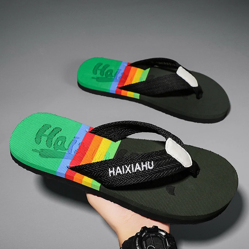 Novas sandálias masculinas de tamanho grande, elegantes e casuais com sola grossa e peso leve, caminhadas ao ar livre wading chinelos masculinos