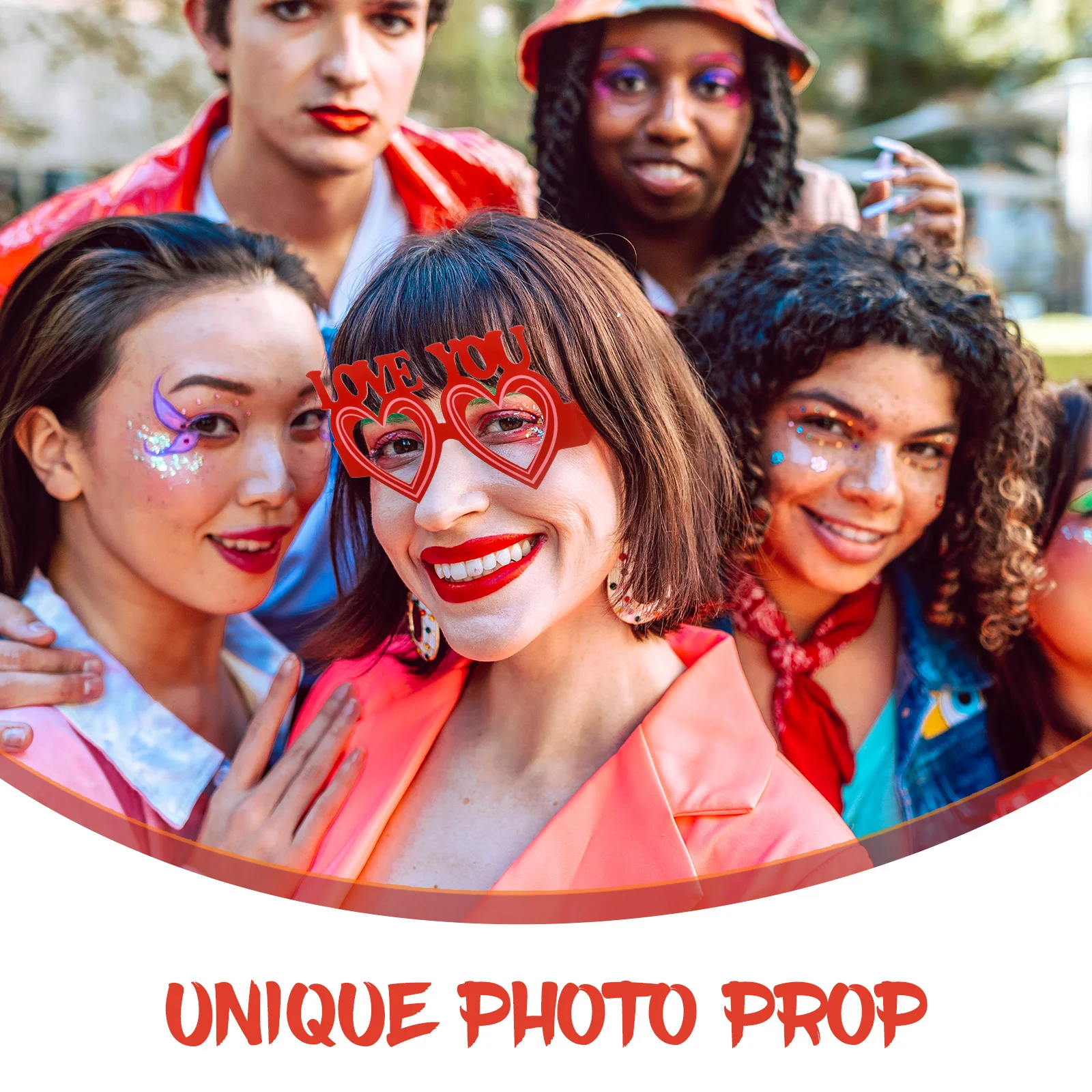 

6 Pcs Sunglasses Paper Party Favor Eyeglasses Valentines Photo Props Giant Valentine's Event Supplies Love Heart Day Miss