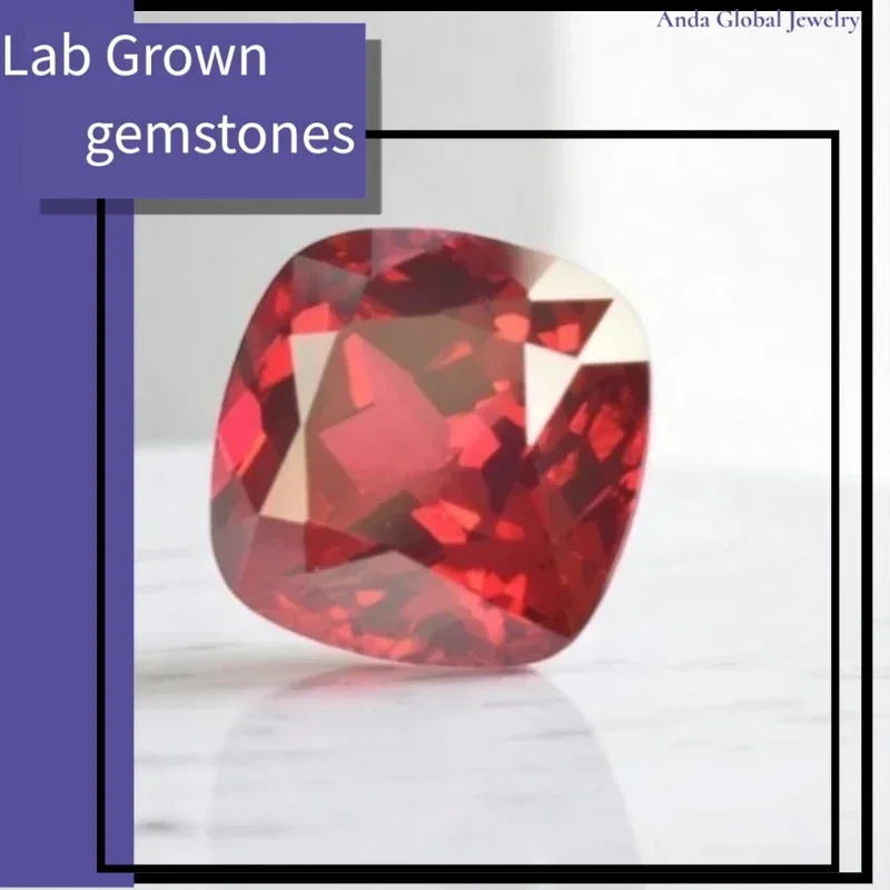 

L-Lab Grown Ruby Loose Gemstones Pigeon Blood Red Cushion Cut Charm Beads For DIY Jewelry Selectable CertificateDaily wear