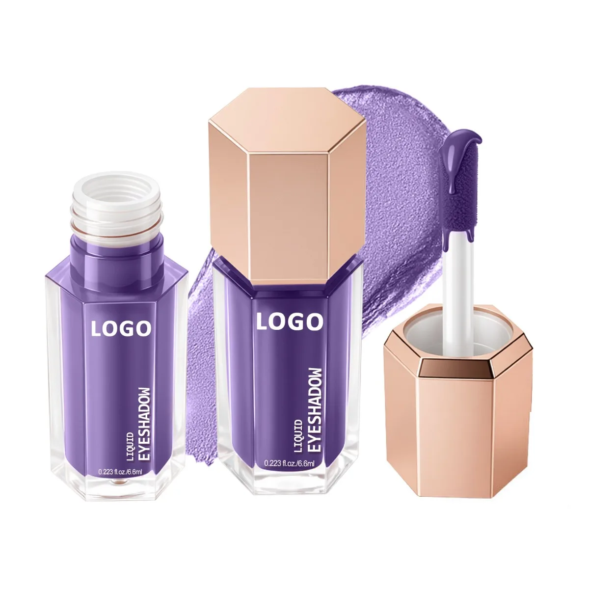 Hexagonal Tube 18 Color Pearlescent Matte Liquid Eyeshadow Private Label Custom Logo Vegan Makeup Wholesale Cosmetics