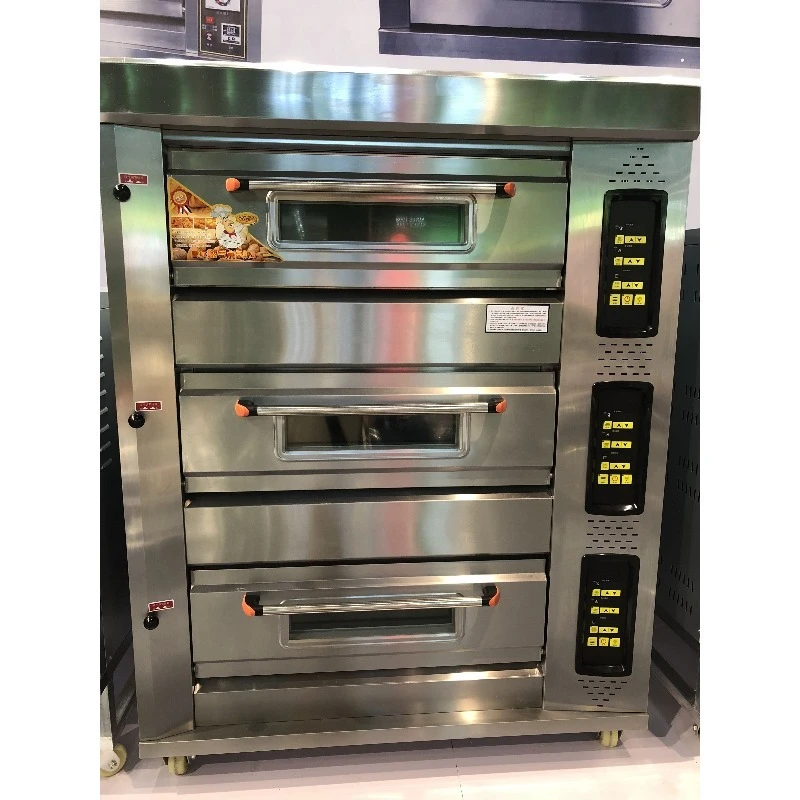 Customized Industrial Gas Baking Oven 3 Deck 6 Disks Equipped Cakepan Loaf Bread Pan Nonstick Baking Tray Heavy Duty Bakery Oven