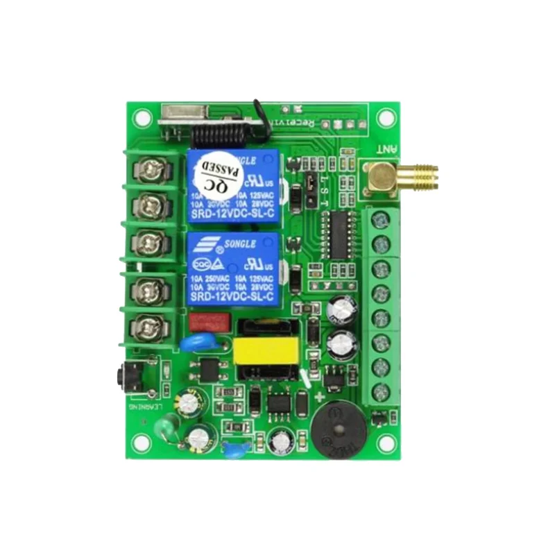 433MHz AC 110V 220V 2CH rf Remote Control Switch Wireless Relay Receiver Controller usb Rechargeable for Garage\ Door\LED\Bulb