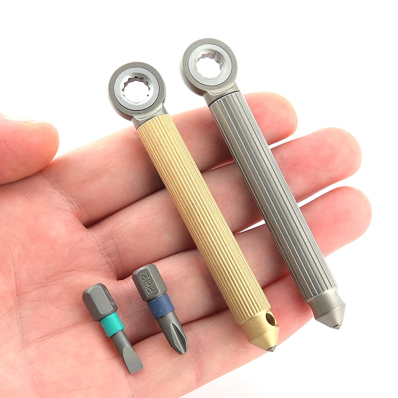 

Отвертка с трещоткой из титанового сплава и латуни, 2 шт.