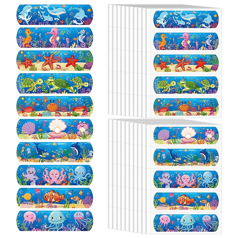 Waterproof Cartoon Pattern Band Aid Kit para crianças, ataduras adesivas, respirável, primeiros socorros, emergência, bonito, hemostasia