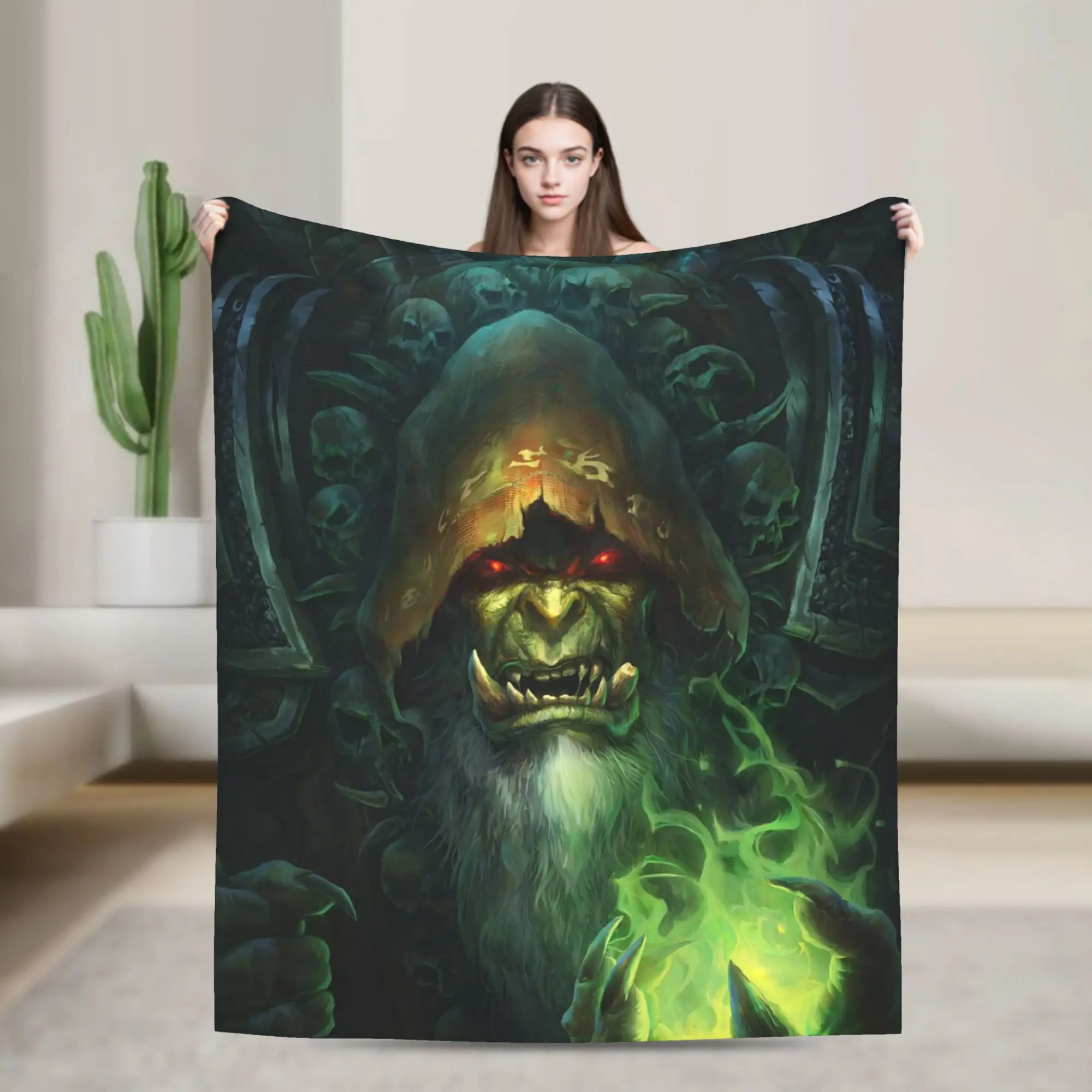 W-Warcrafts Game Blanket Flannel Summer Air Conditioning  Multi-function Warm Throw Blankets for Bedding Travel Bedspreads