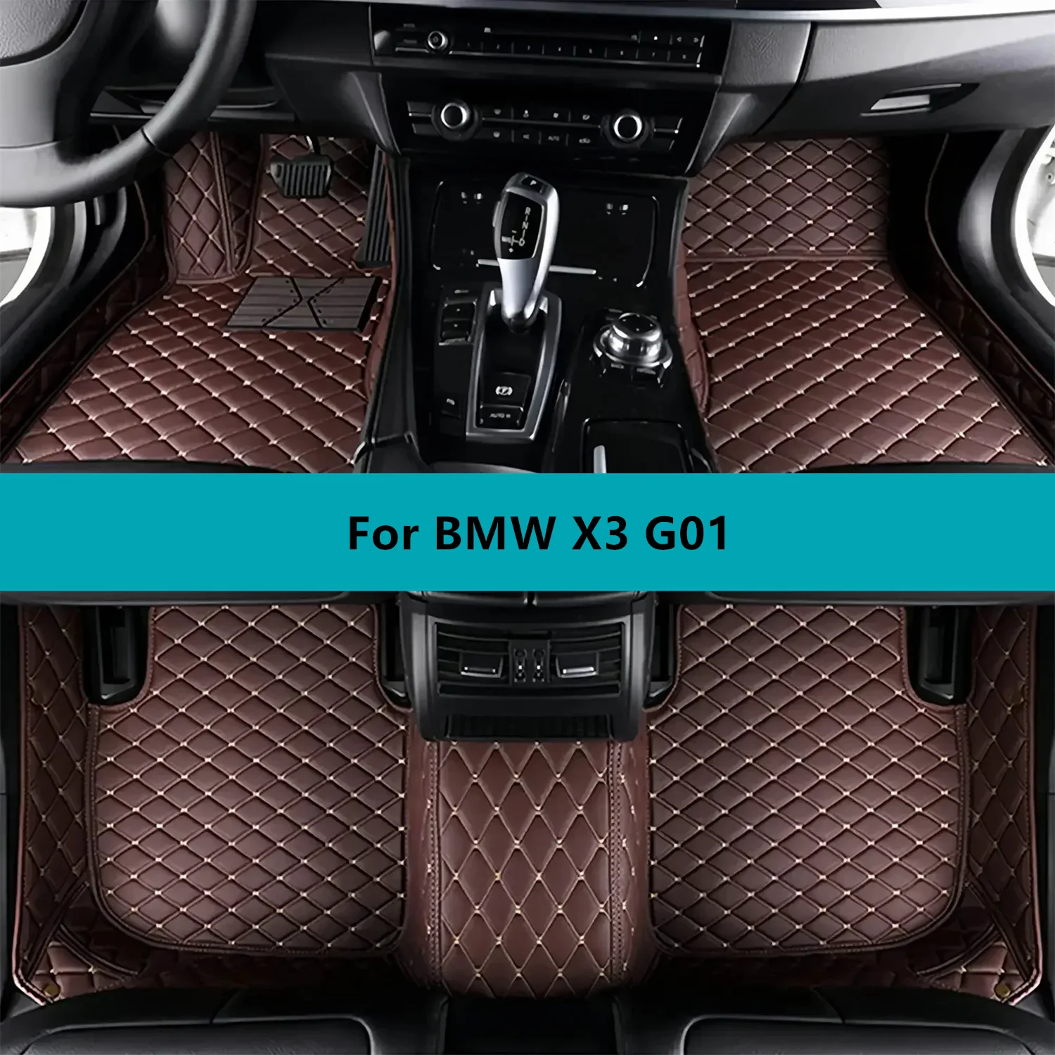 

Автомобильные коврики для BMW X3 G01 2021 2022 2023 2024, полный комплект кожаных всепогодных водонепроницаемых автомобильных ковриков