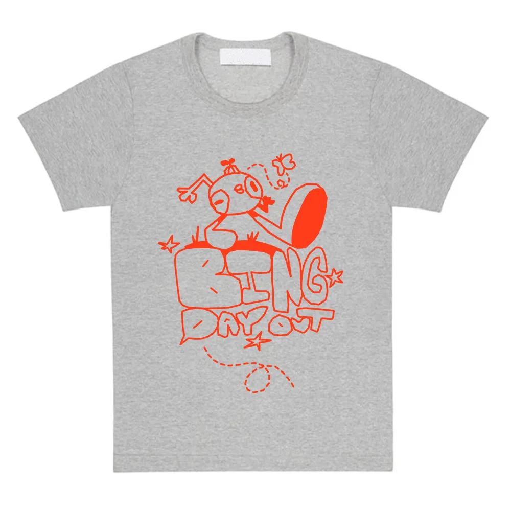 Game Peak Bing Day Out T-Shirt Loose Short Sleeve Cotton Female Tshirts Unisex Streetwear Hip Hop Graphic Printing Clothes Women