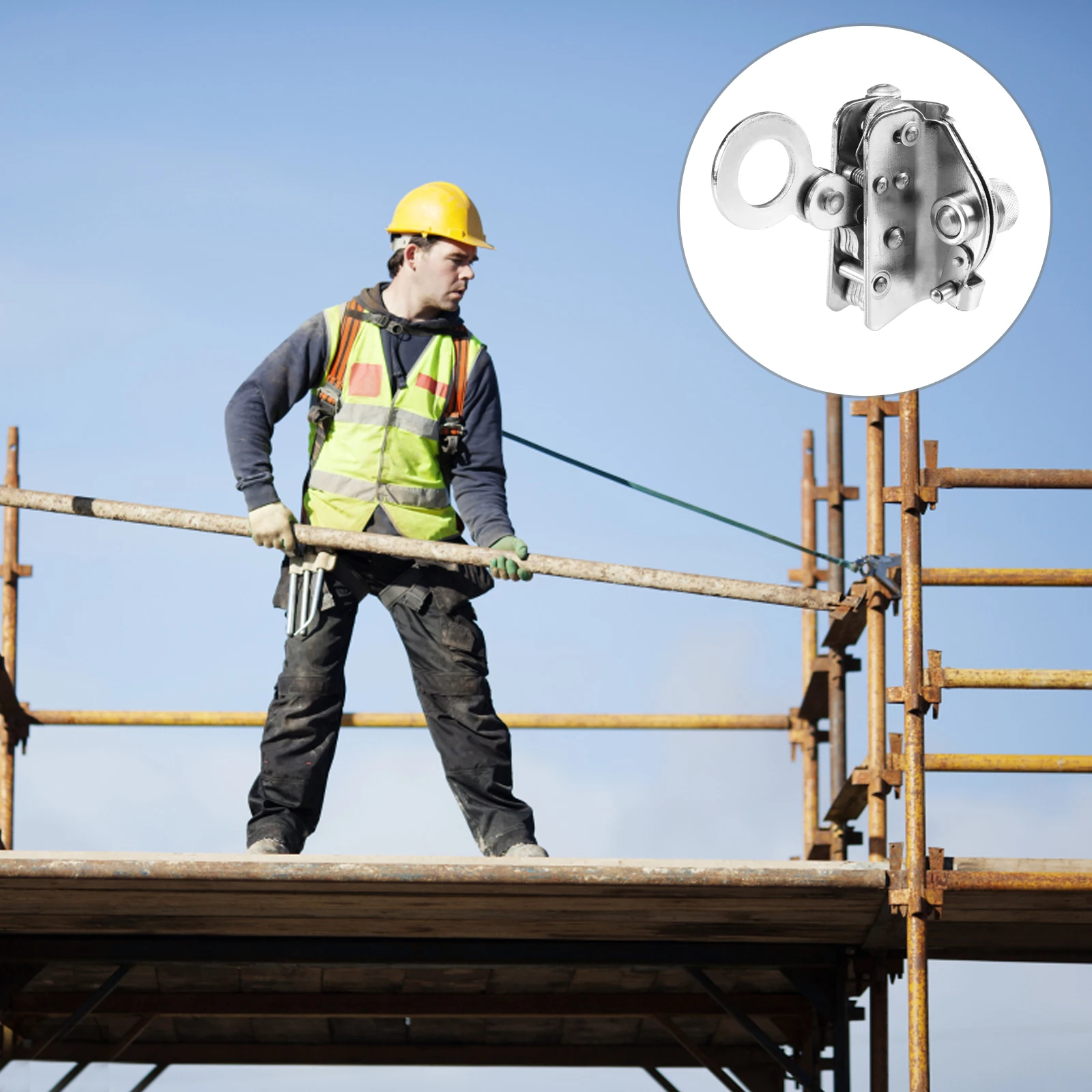 Rope Clamp Climbing Safety Clip Steel Safety Rope Lock Self- Locking Rope Grab Self- Locking Rope Device