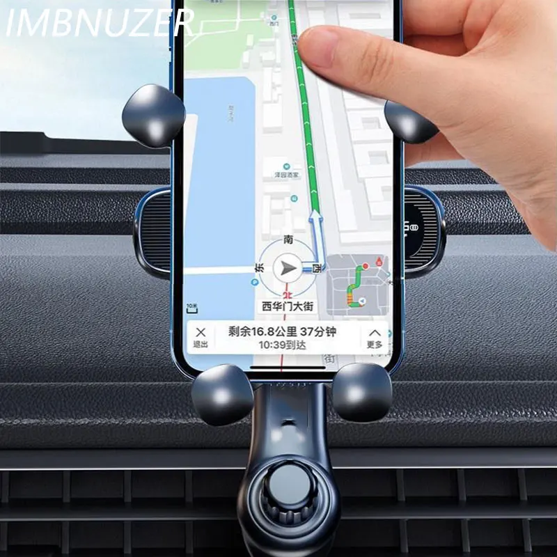 Gravity Car Phone Holder Air Vent Clip GPS Navigation Stand Vertical Horizontal Rotation Extend Support for 4.7-6.7 Inch