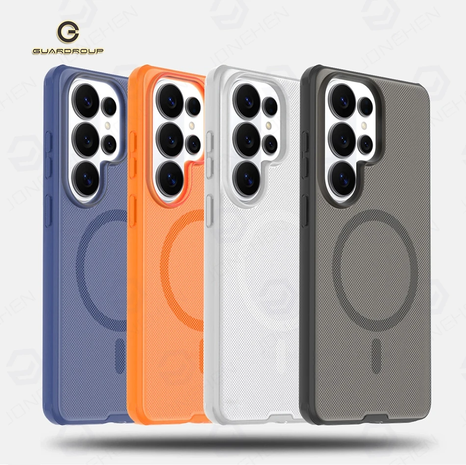 Luxury Magnetic Translucent Texture Case For Samsung Galaxy S26 S25 S24 S23 Ultra 5G A36 A56 For Magsafe Wireless Charging Cover